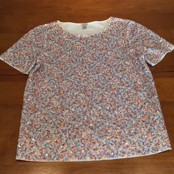 JCrew Cluster Sequin Tee - Picture 5 of 8